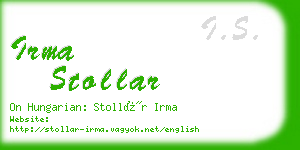 irma stollar business card